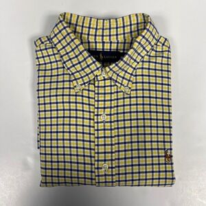 Ralph Lauren Button Down Oxford Shirt Plaid Checkered L/S Flesh Pony OCBD XL